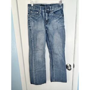 Helix Jeans Boys Size 12 Slim Bootcut Embroidered Crosses Skater Grunge